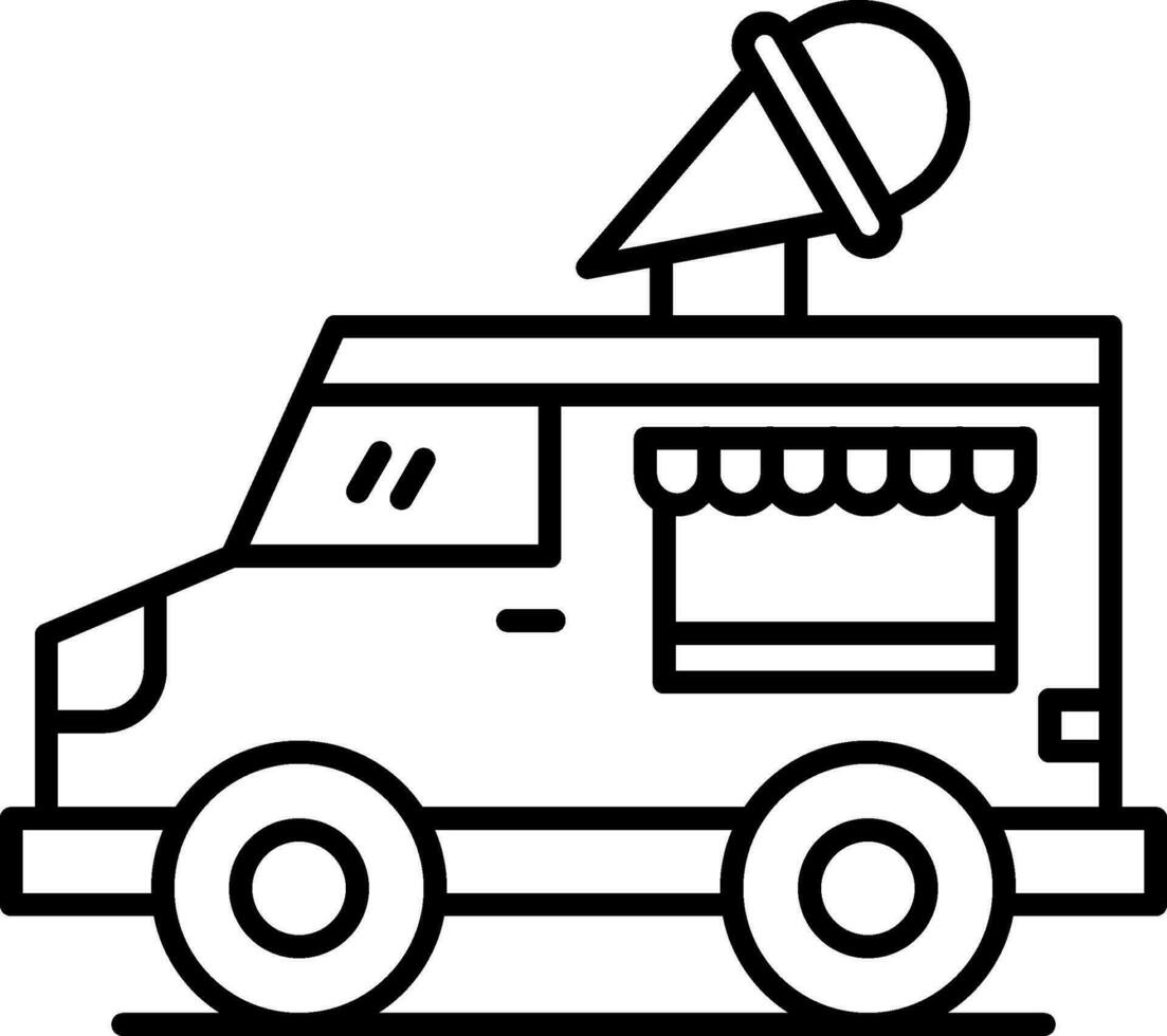 Icecream Van Line Icon vector