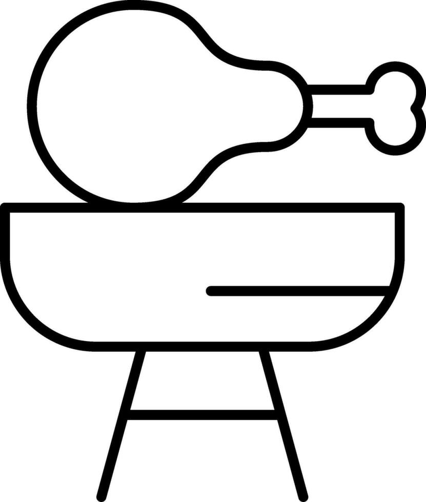 Chicken Leg Line Icon vector