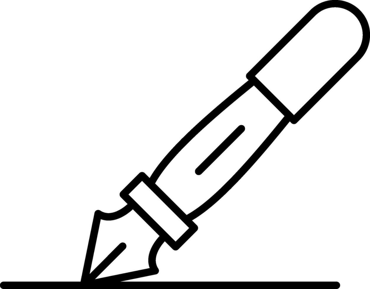 Fountain Pen Line Icon vector