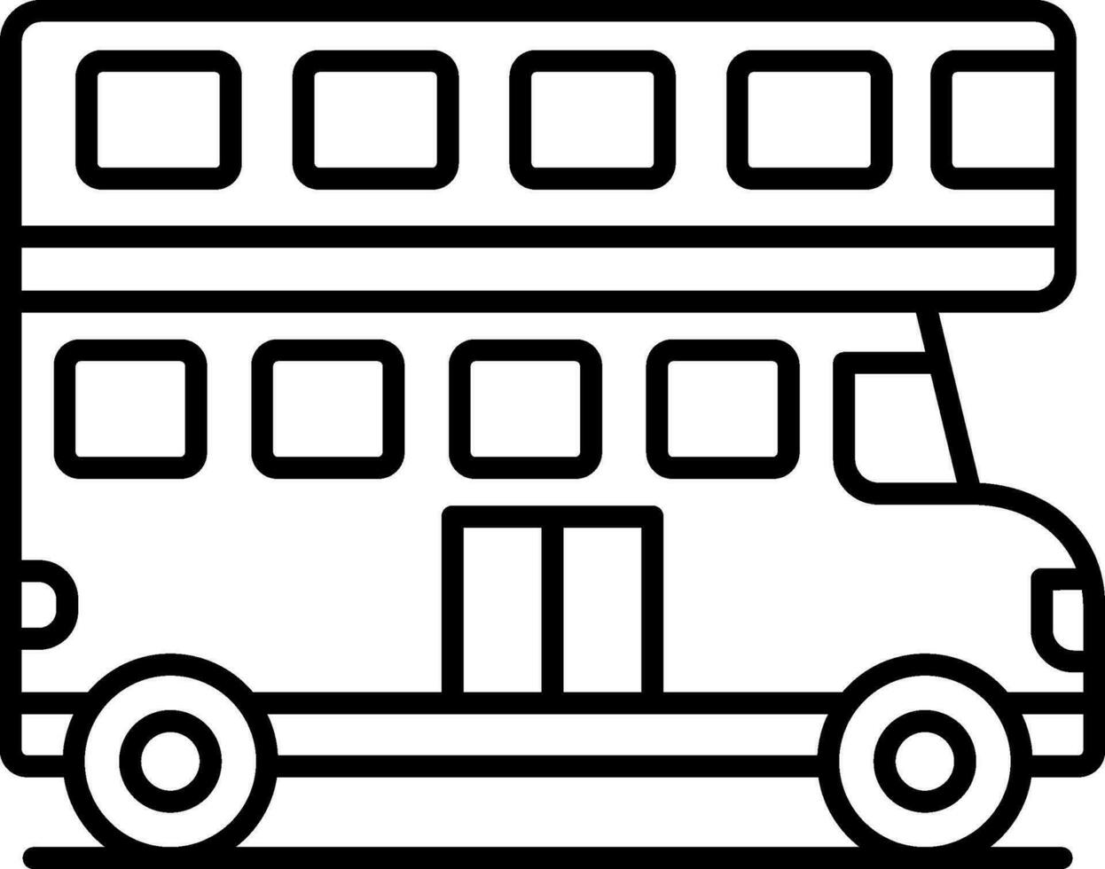 doble autobús línea icono vector