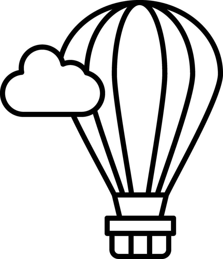 Hot Air Balloon Line Icon vector