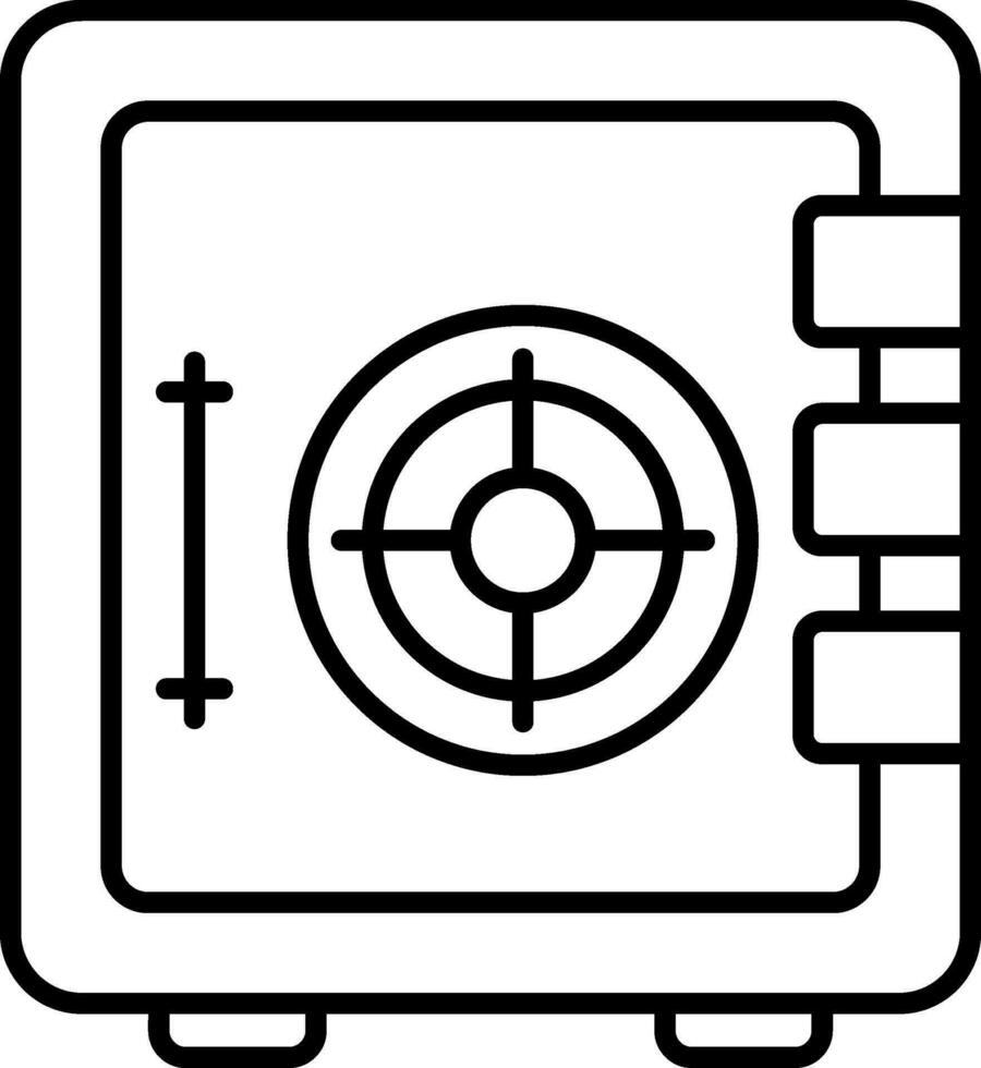 icono de línea de caja de seguridad vector