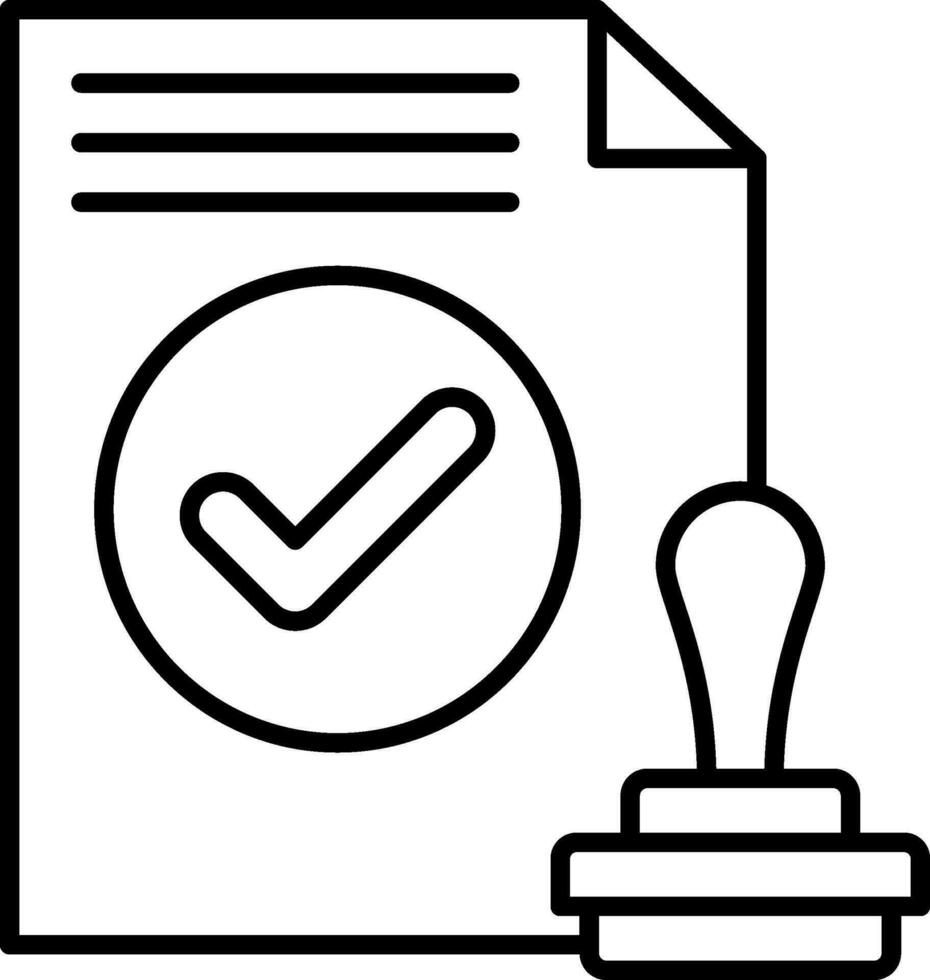 Approval Line Icon vector