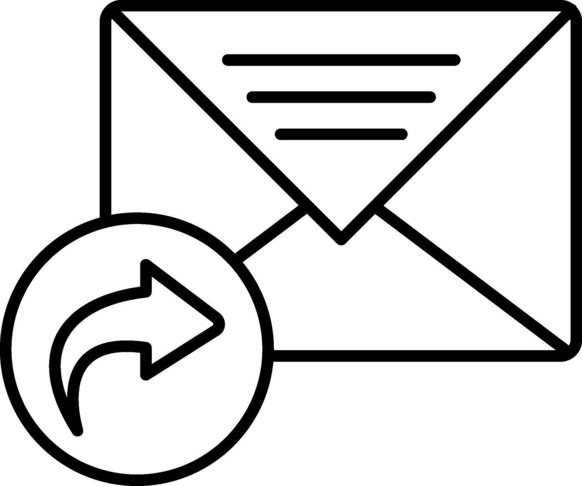Forward Message Line Icon vector