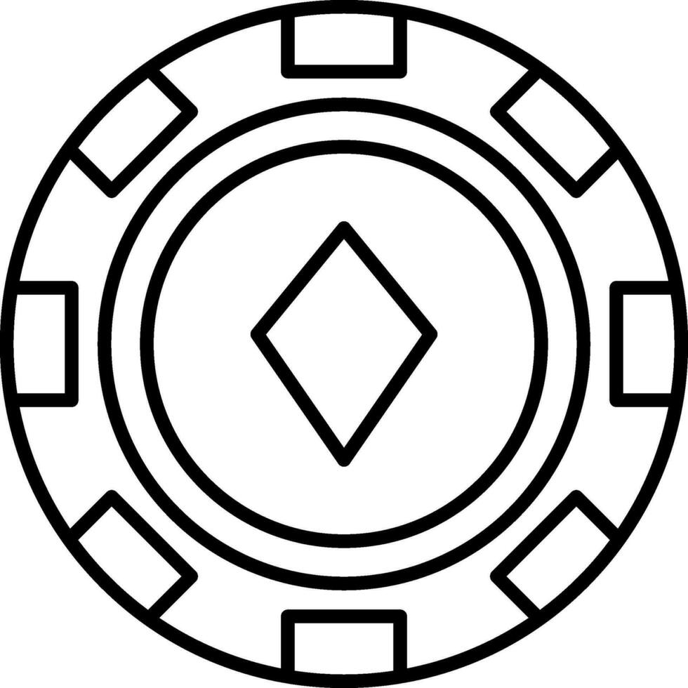 Poker Chip Line Icon vector