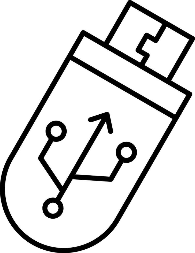 icono de línea usb vector