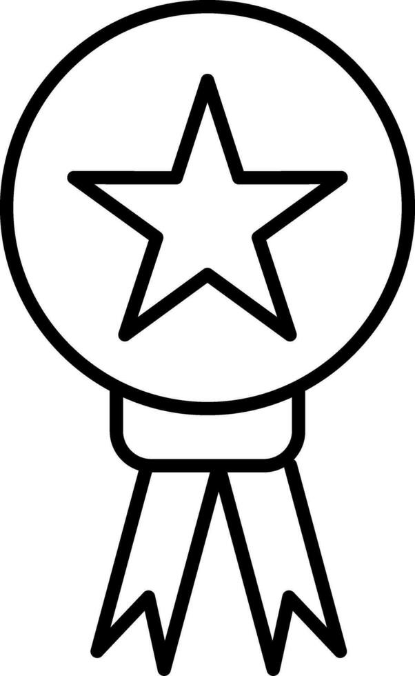 Star Medal Line Icon vector
