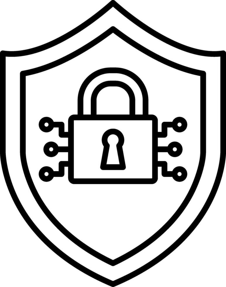 Cyber Security Line Icon vector