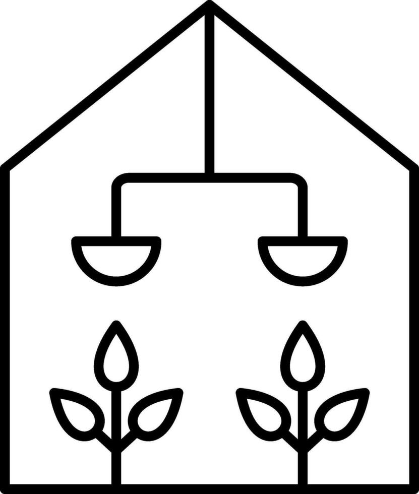 Greenhouse Line Icon vector