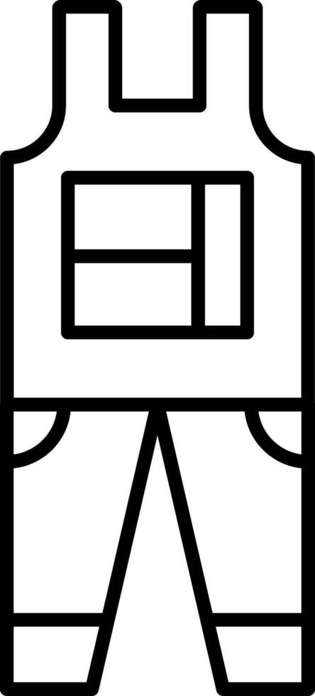 Overalls Line Icon vector