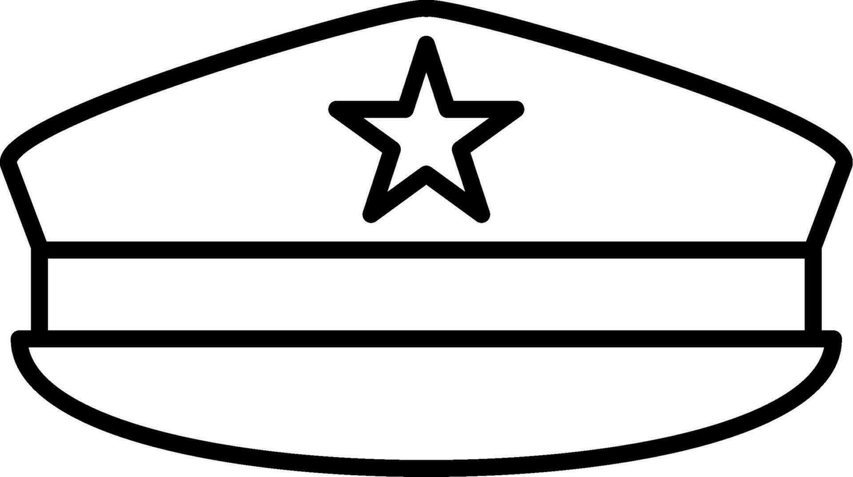 Military Hat Line Icon vector