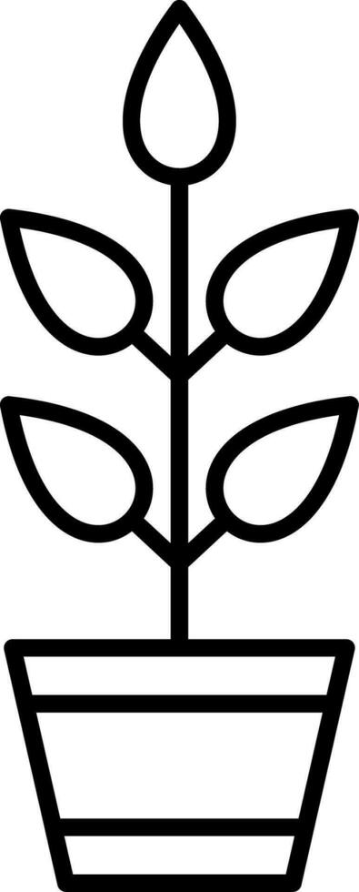 icono de línea de planta vector