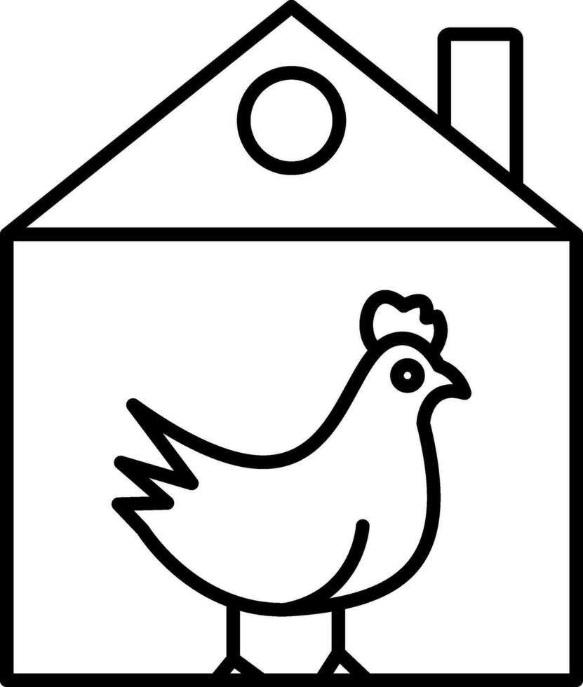 icono de línea de pollo vector