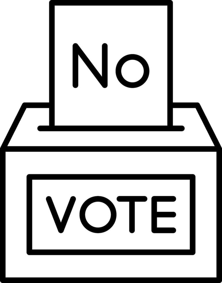 Vote NO Line Icon vector