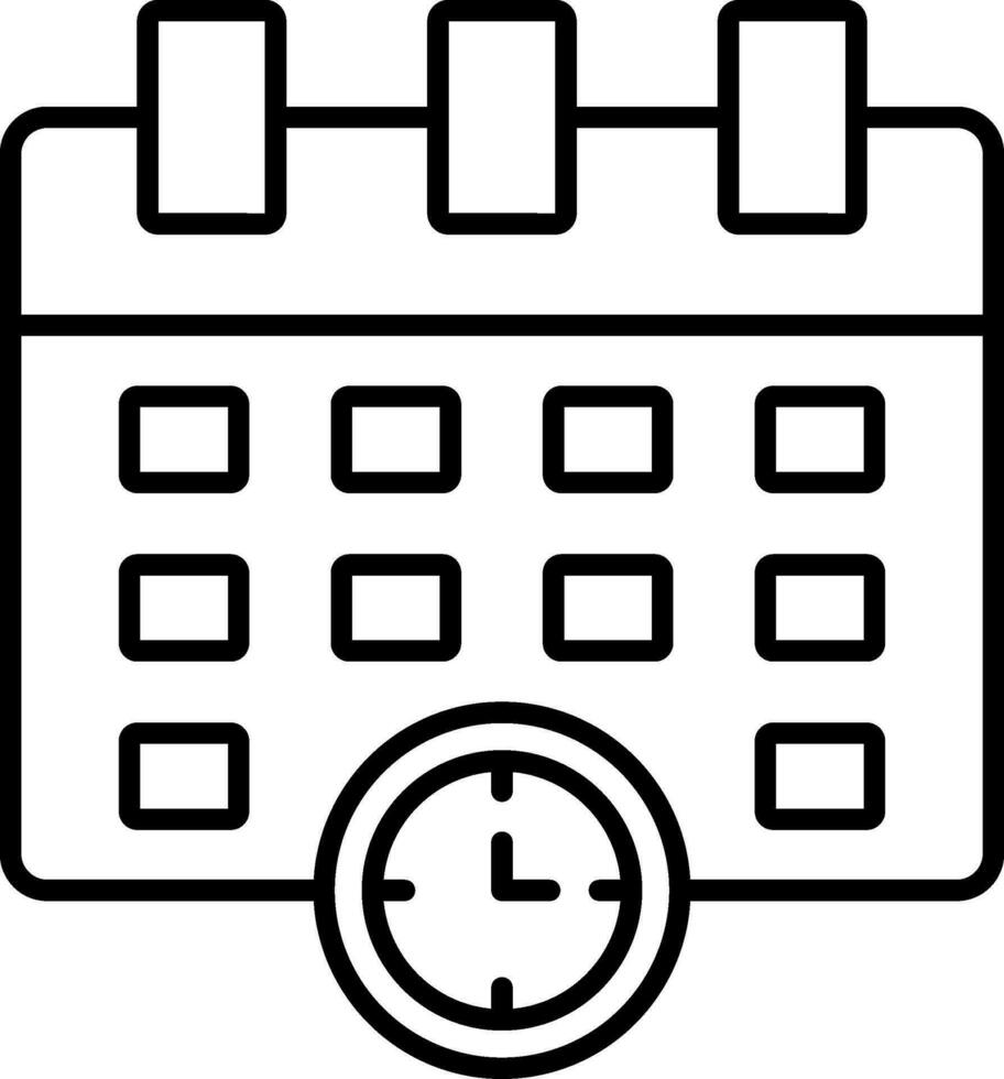 icono de línea de horario vector