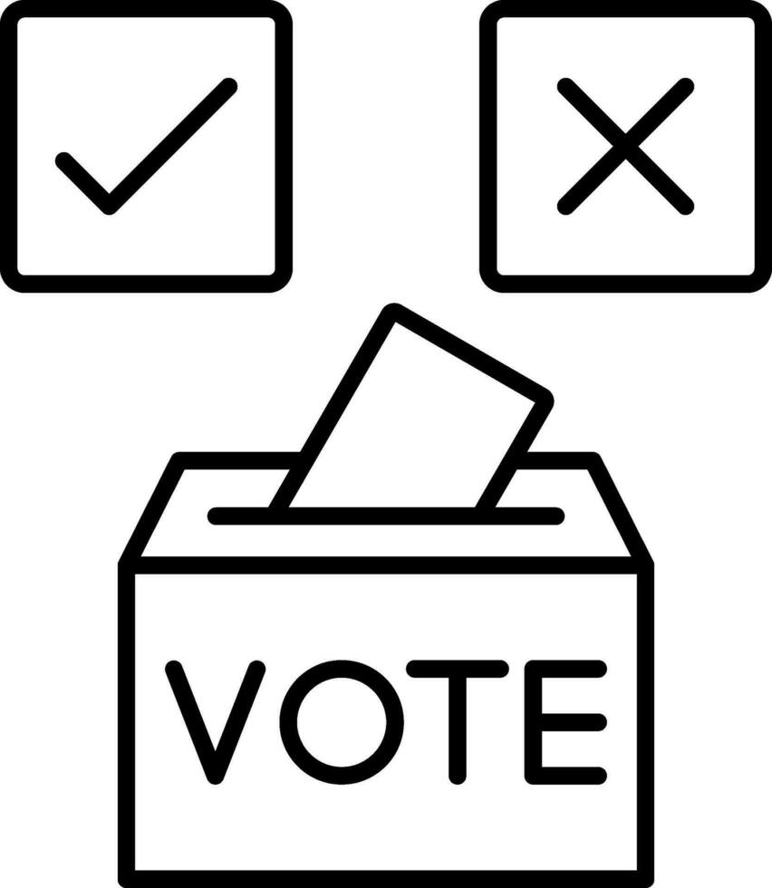 icono de línea de voto sí vector