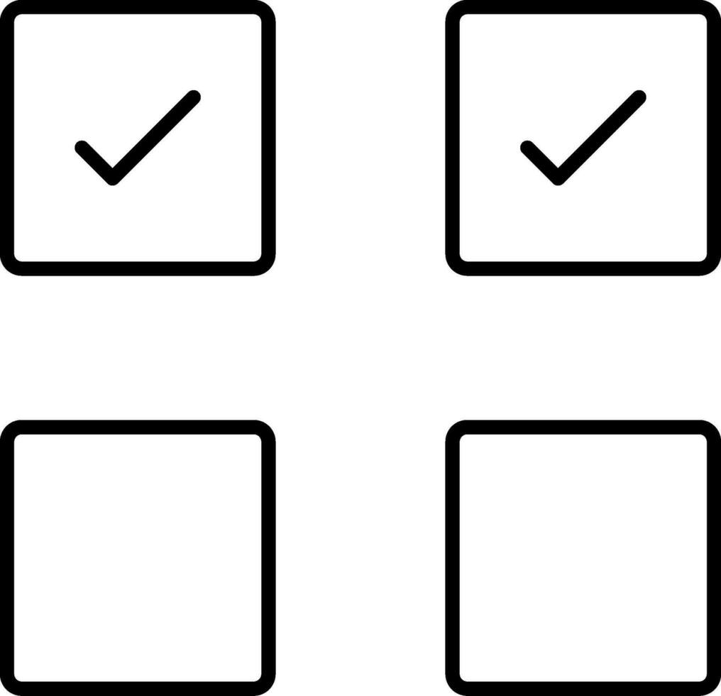 icono de línea de casilla de verificación vector