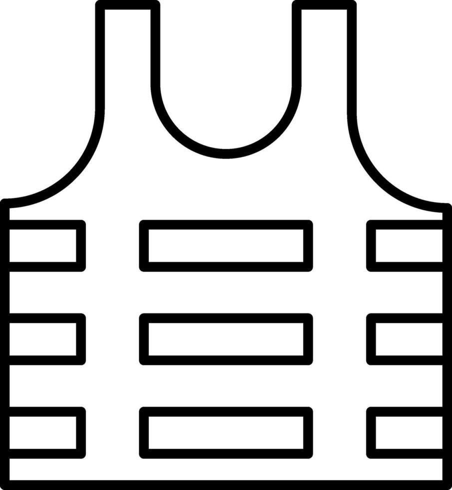 Bullet Proof Vest Line Icon vector