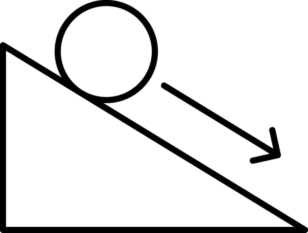 Down Hill Line Icon vector