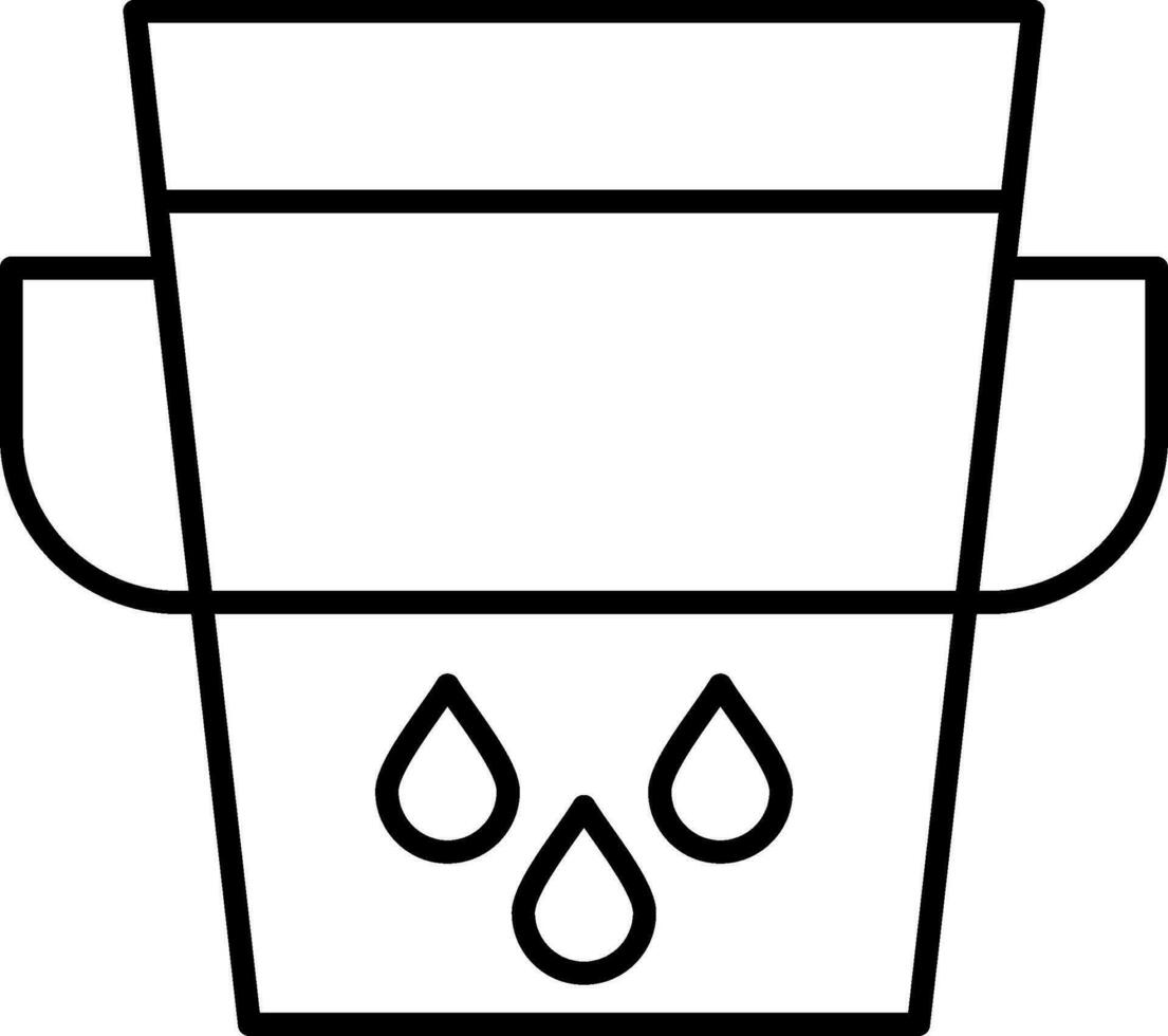 Water Bucket Line Icon vector
