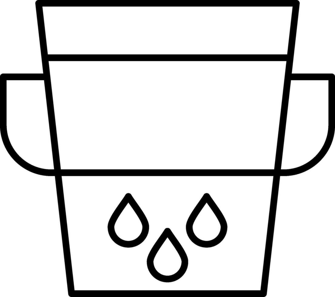 Water Bucket Line Icon vector