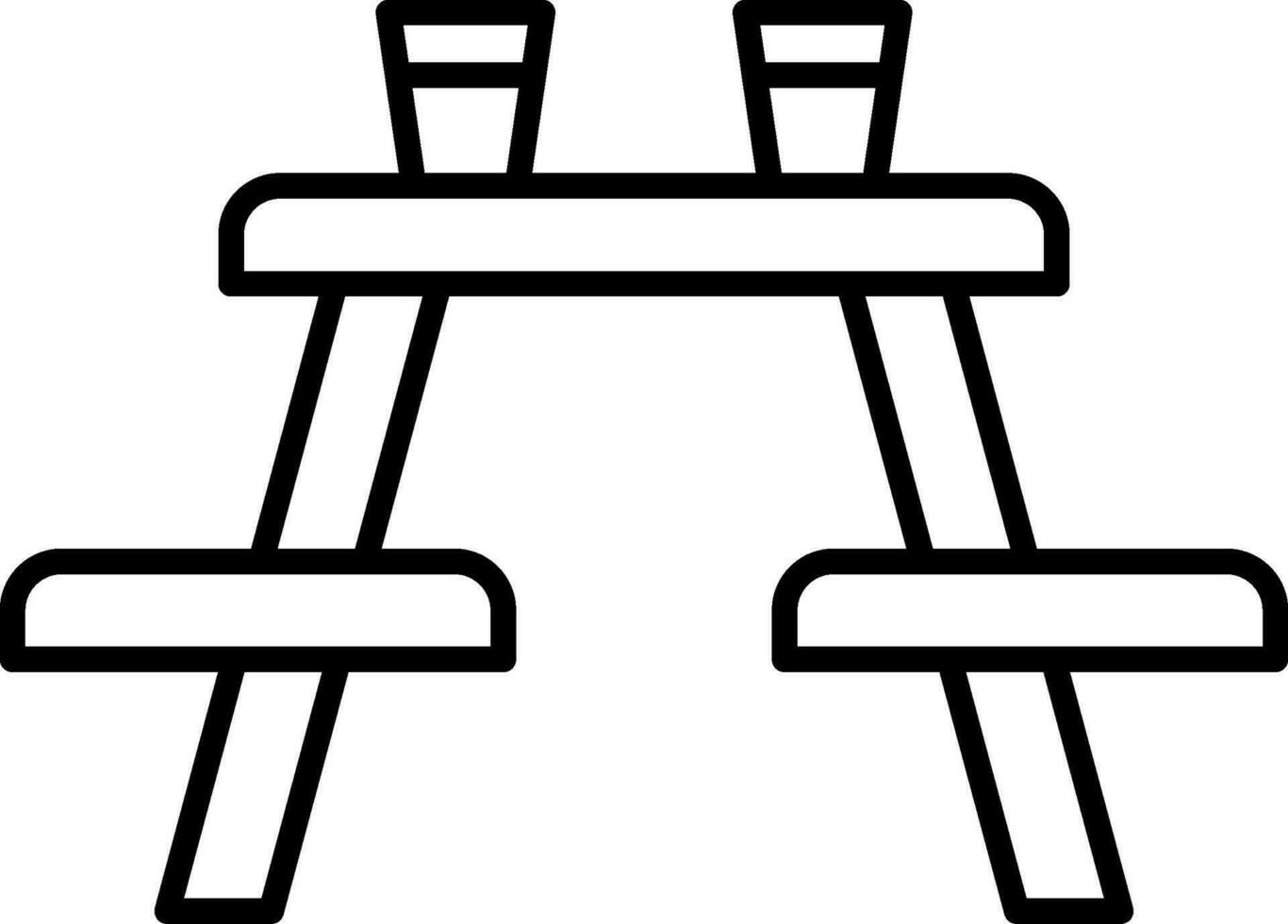 Picnic Table Line Icon vector