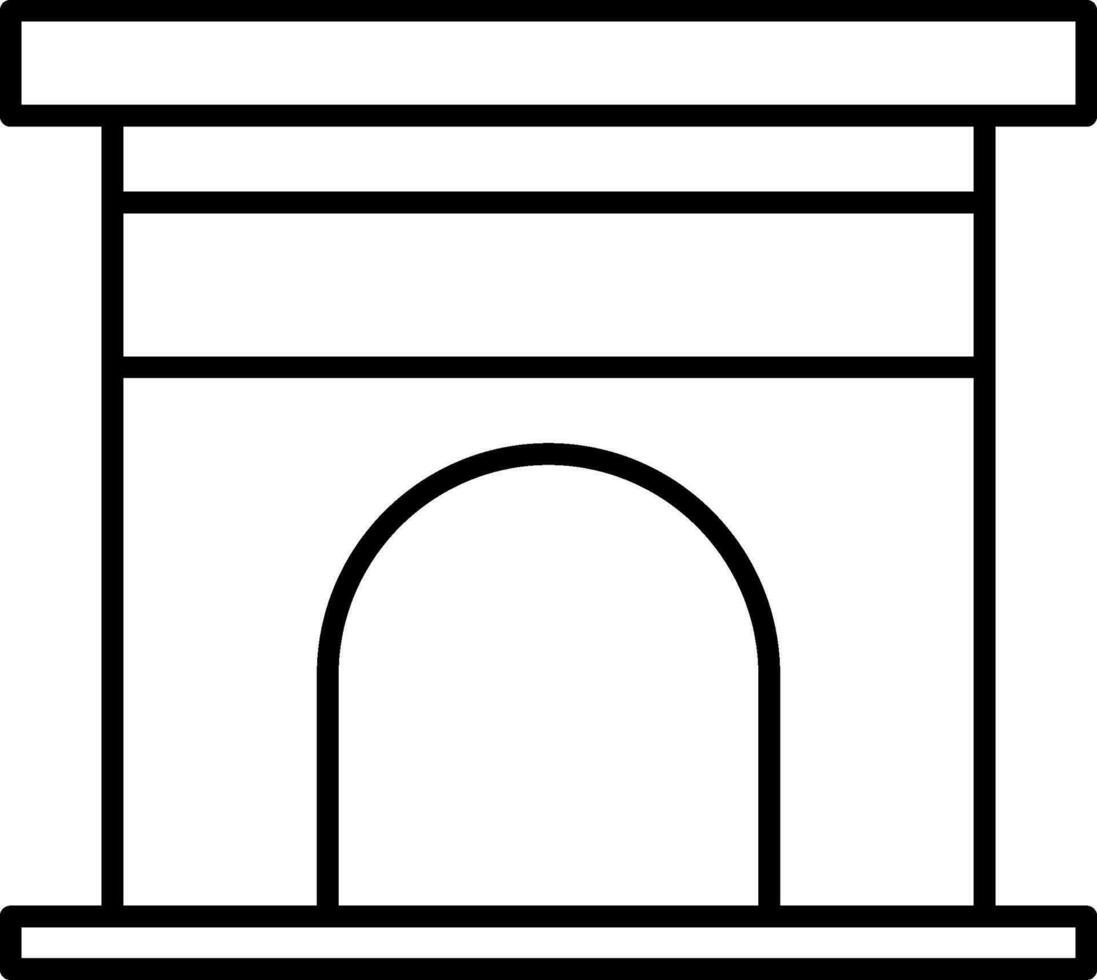 Fireplace Line Icon vector