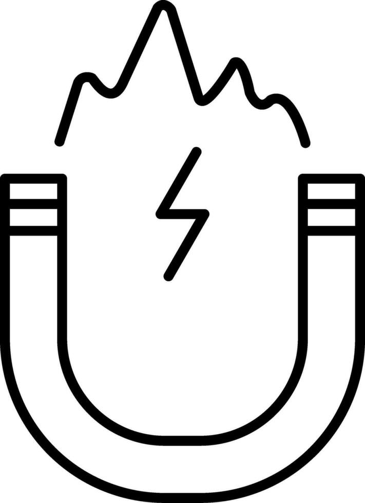 electromagnético línea icono vector