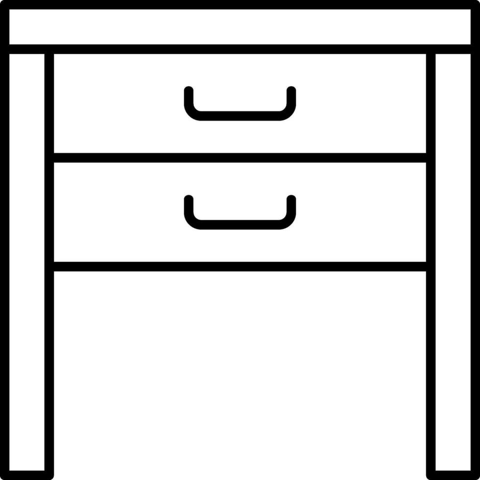Side Table Line Icon vector
