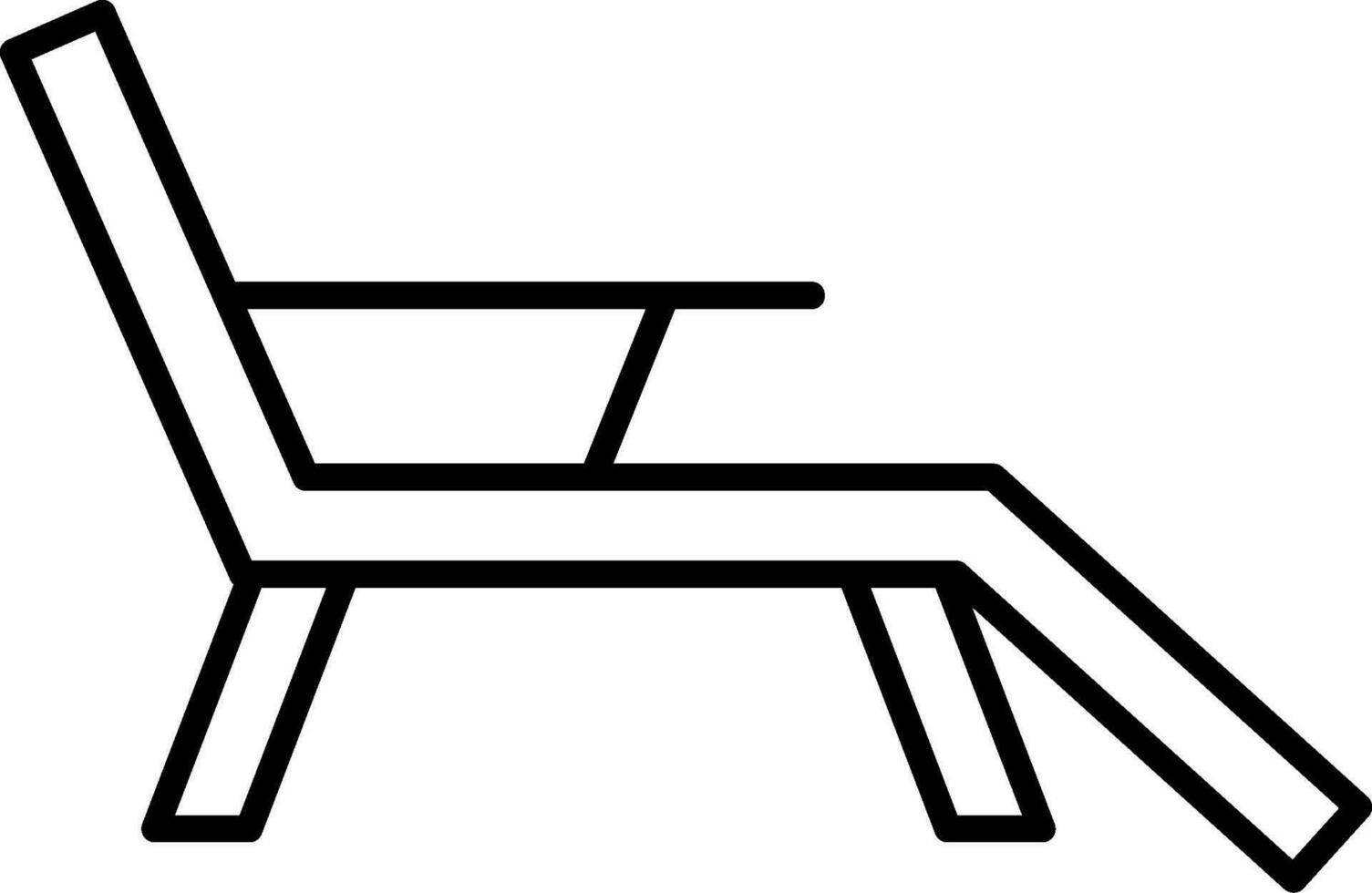 Deck Chair Line Icon vector