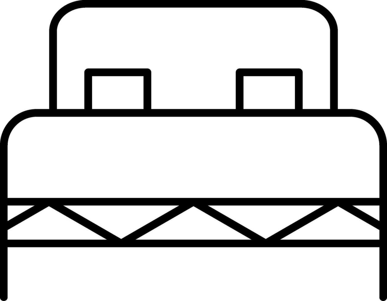 Double Bed Line Icon vector
