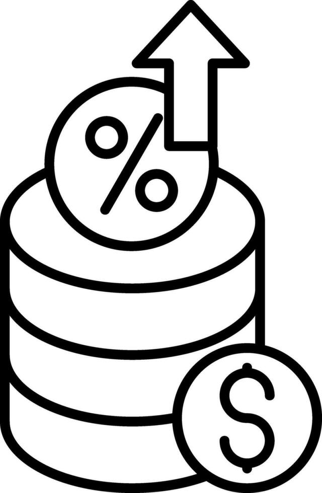 Interest Rate Line Icon vector