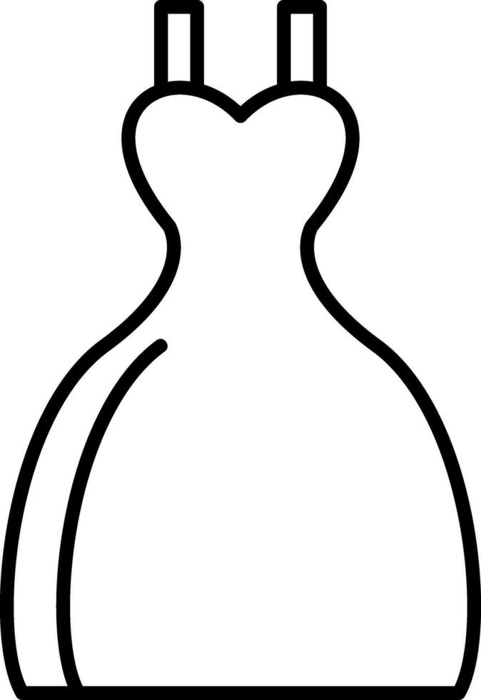 icono de línea de vestido de novia vector