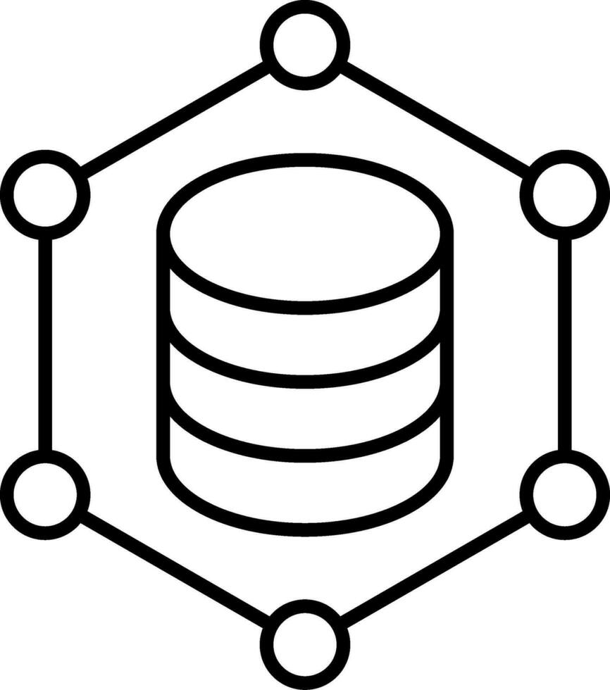 Blockchain Line Icon vector