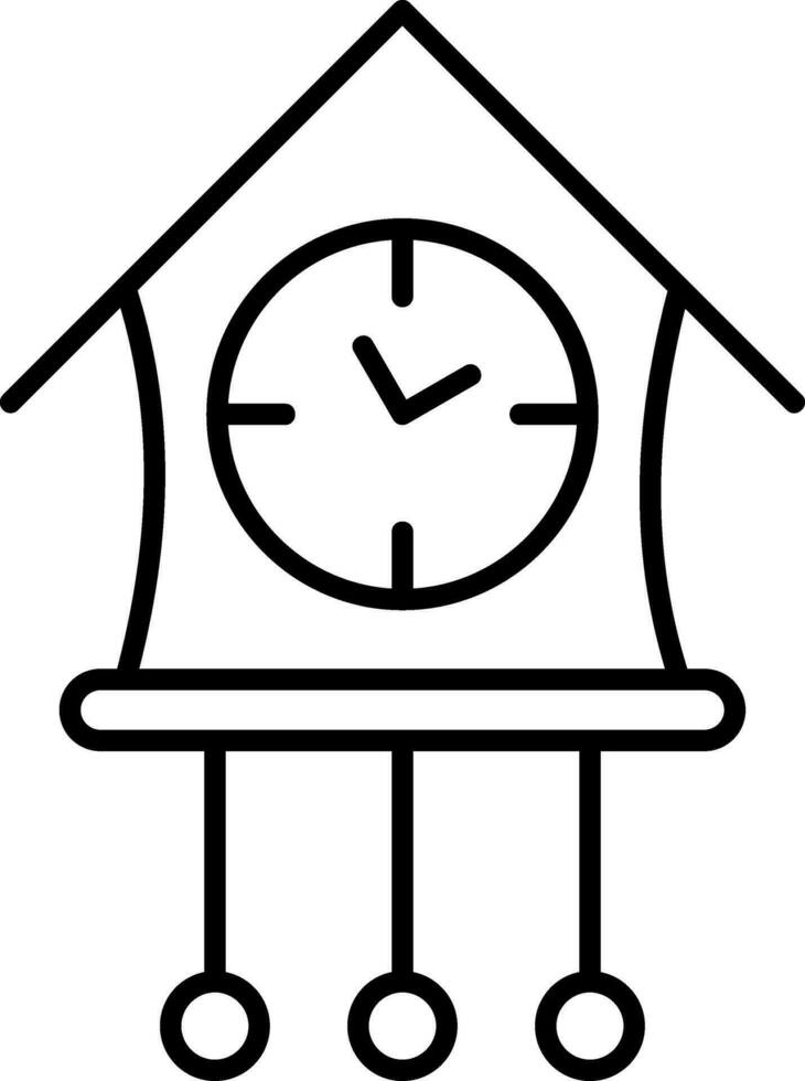 icono de línea de reloj de cuco vector