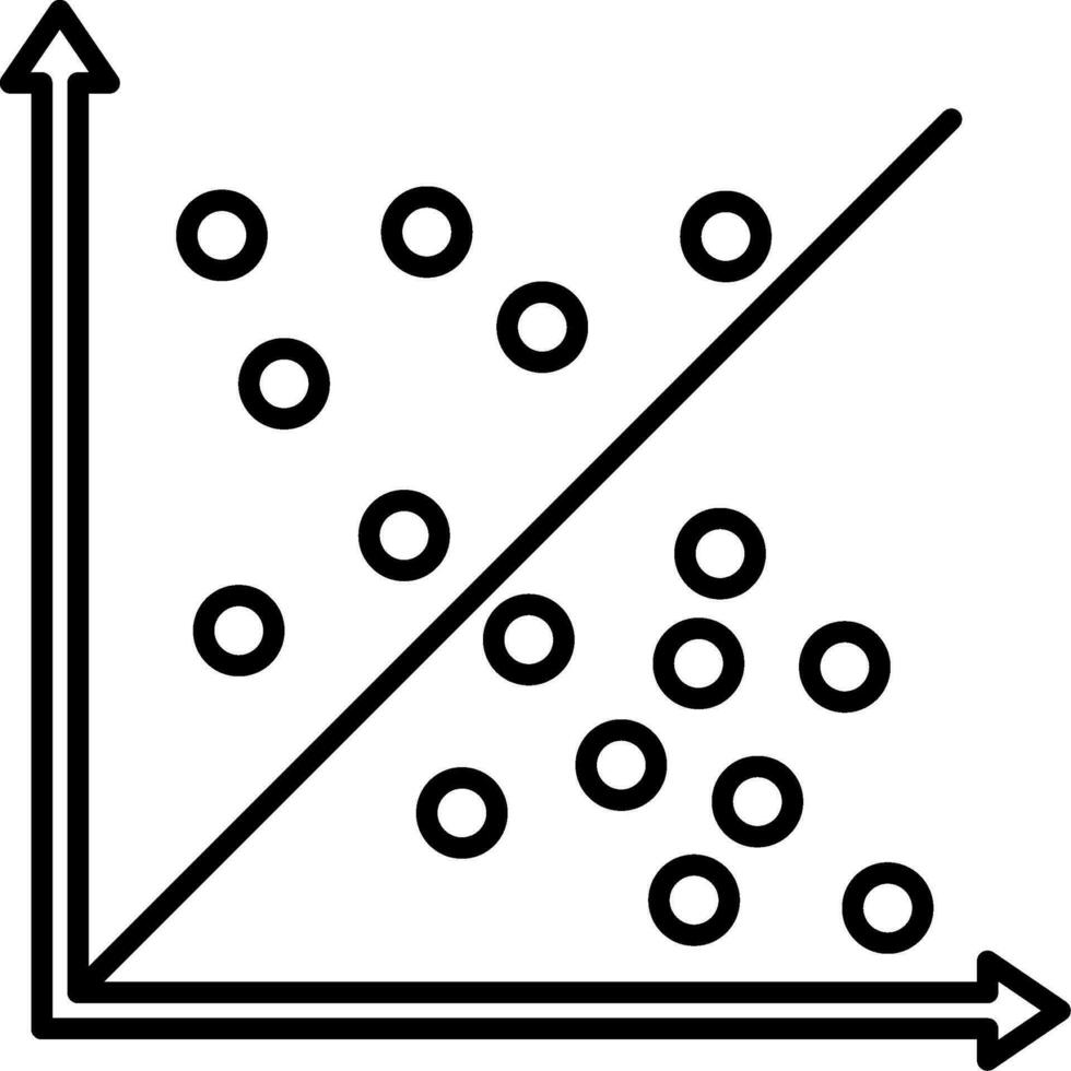 icono de línea de gráfico de dispersión vector