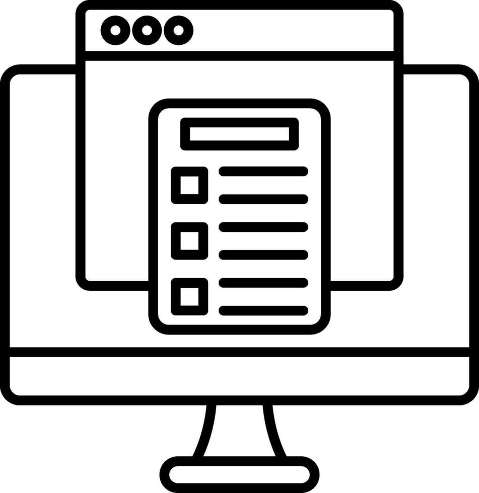 E-Learning Line Icon vector