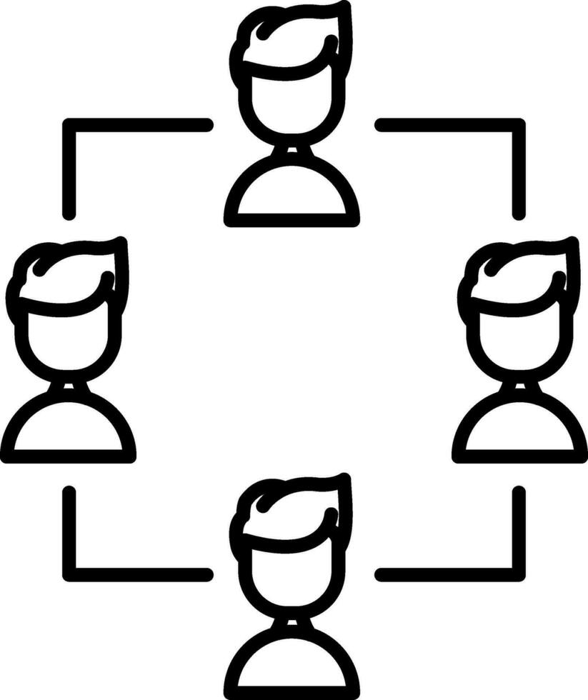 Teamwork Line Icon vector