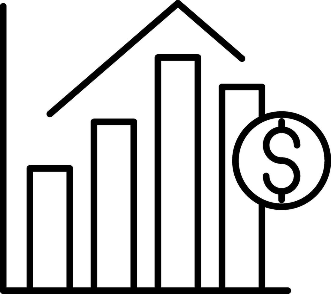 Bar Chart Line Icon vector