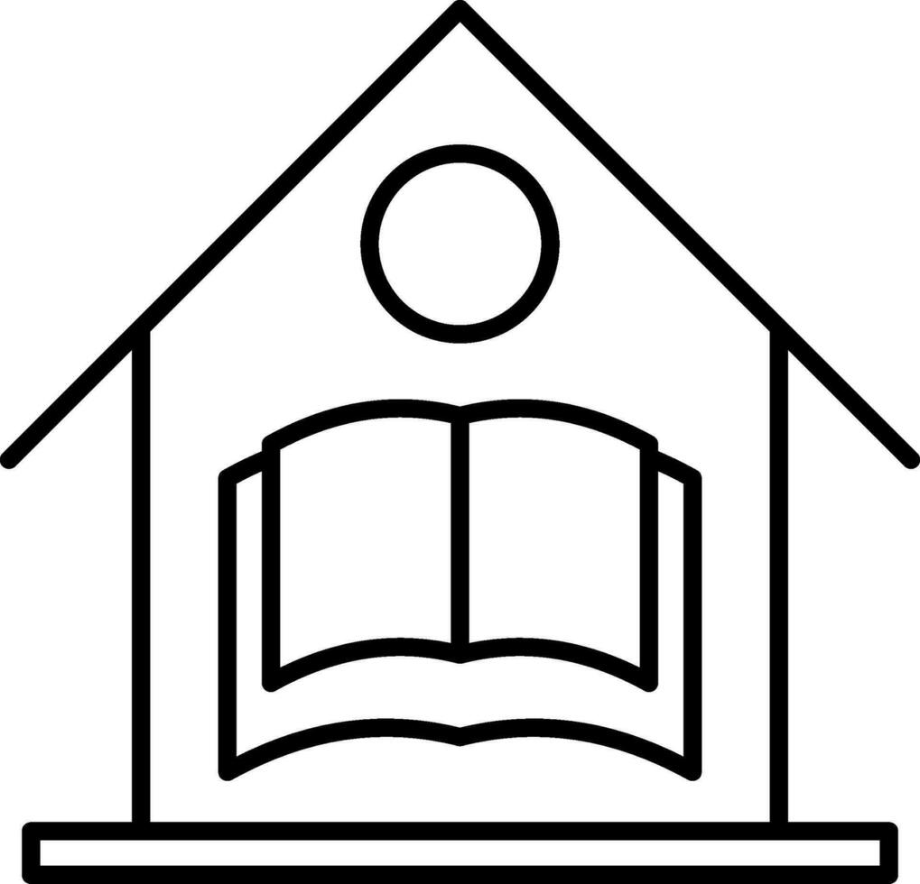 Home School Line Icon vector
