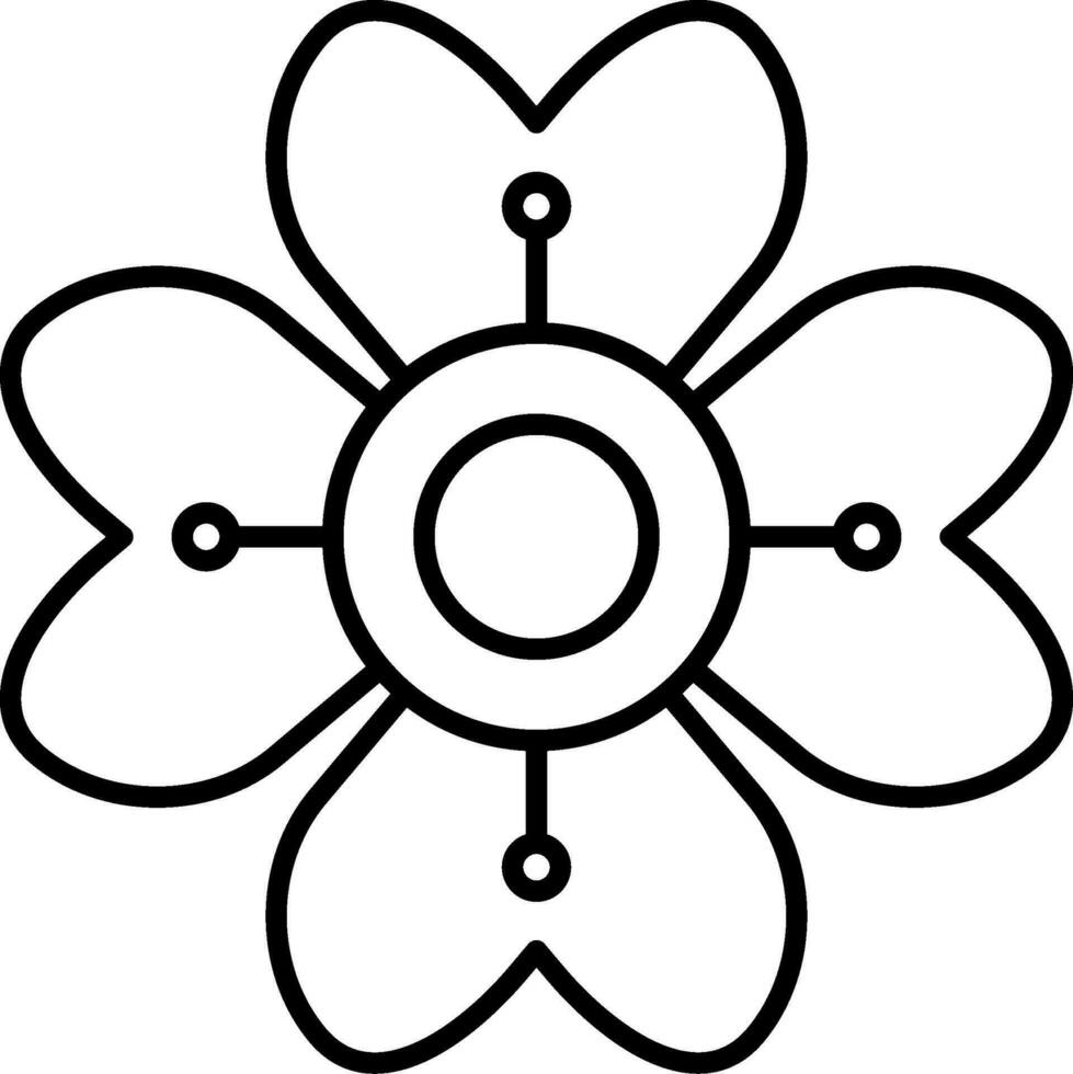 Hydrangea Line Icon vector