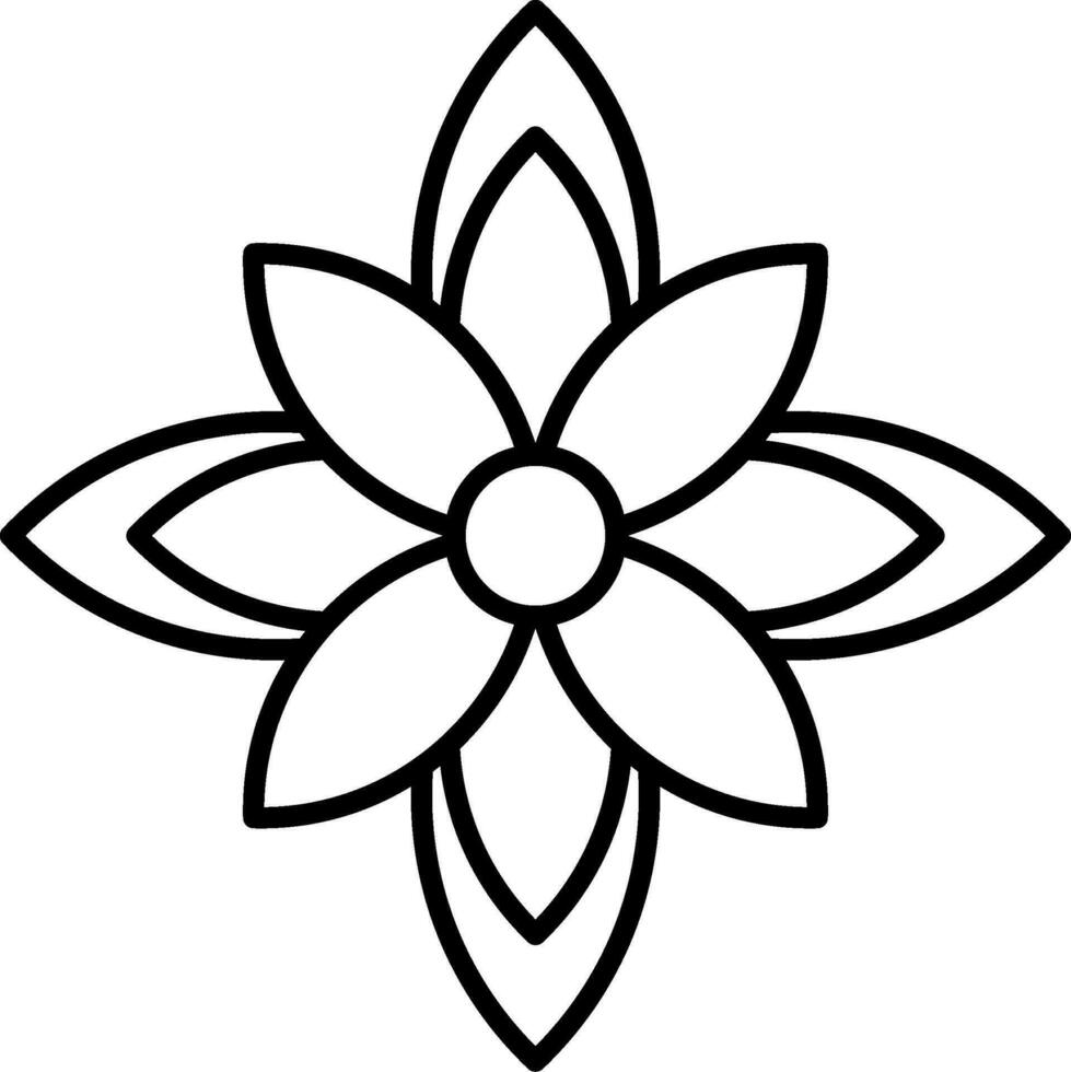 icono de línea de flor de pascua vector