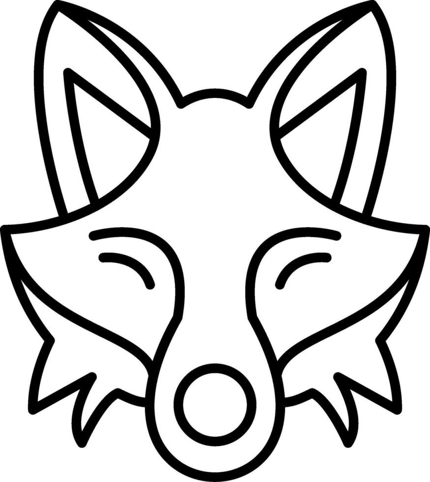 Fox Line Icon vector