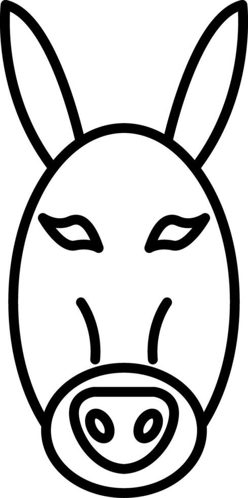 icono de línea de burro vector