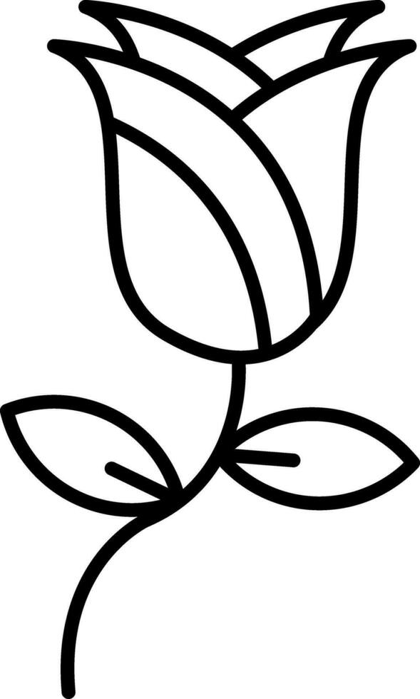 Rose Line Icon vector