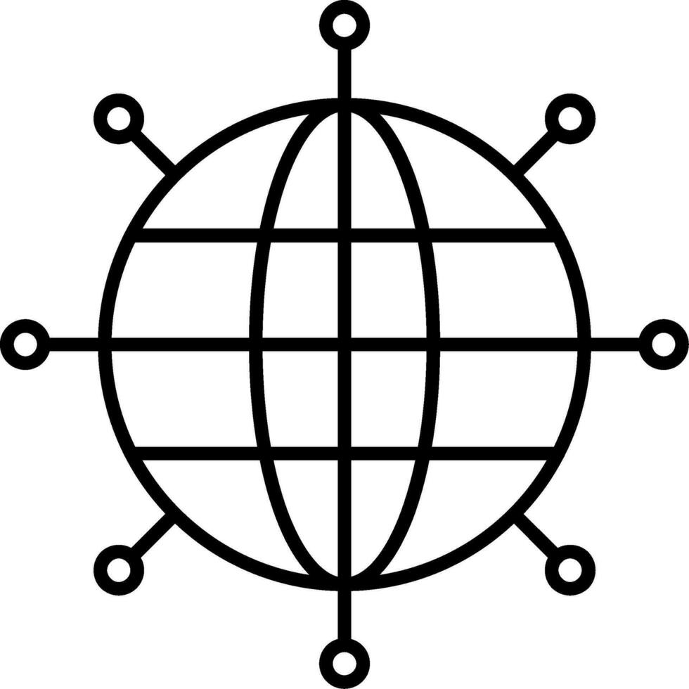 icono de línea de red vector
