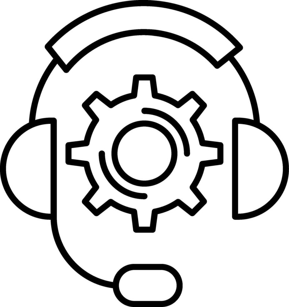 icono de línea de soporte técnico vector