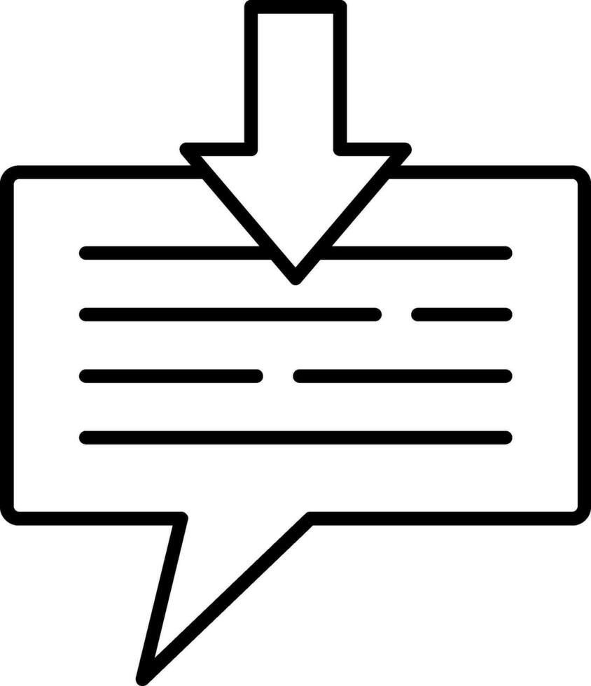 Received Message Line Icon vector