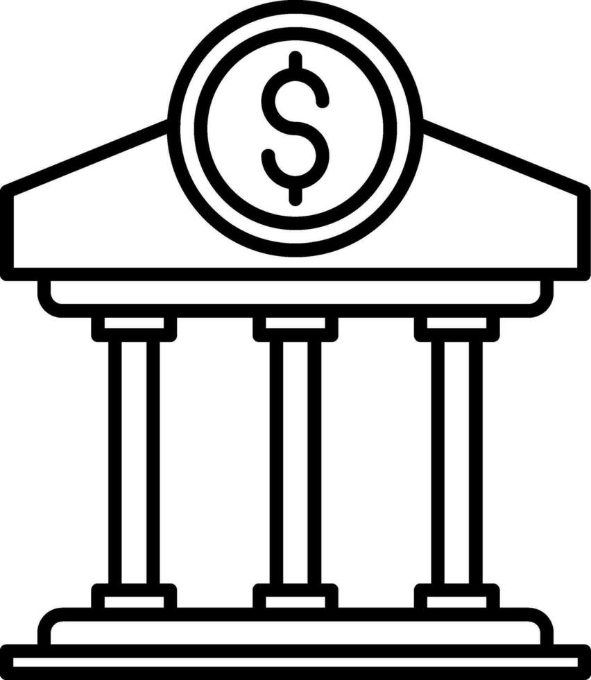 Bank Line Icon vector