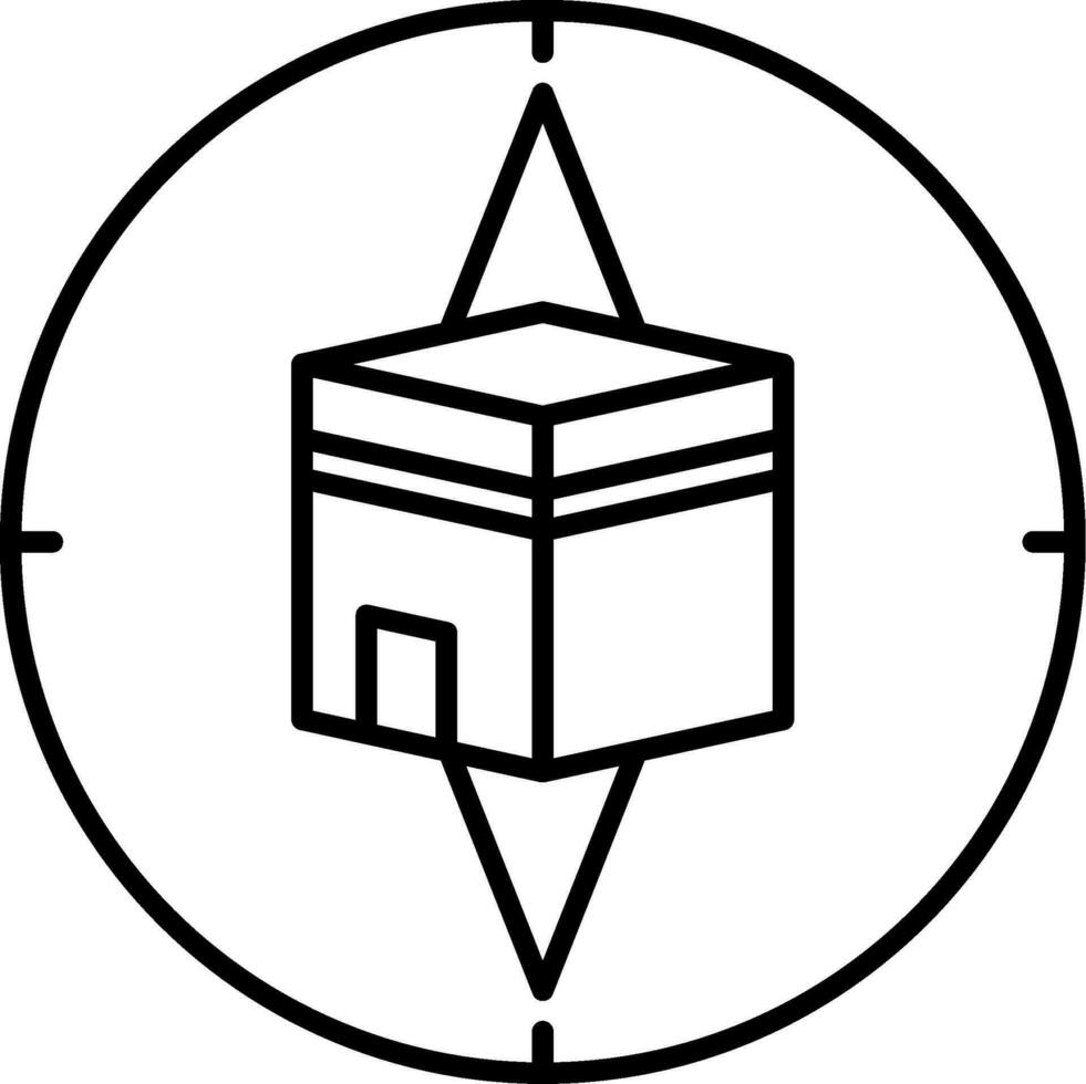Qibla Compass Line Icon vector